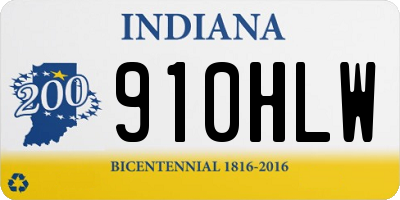 IN license plate 910HLW