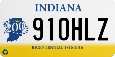 IN license plate 910HLZ