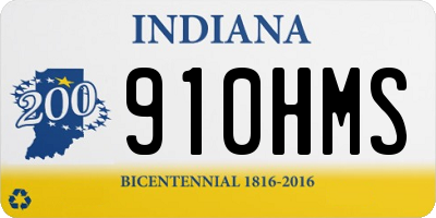 IN license plate 910HMS