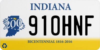 IN license plate 910HNF