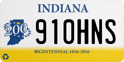 IN license plate 910HNS