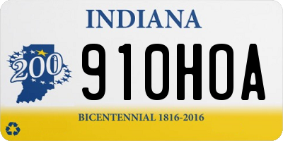 IN license plate 910HOA