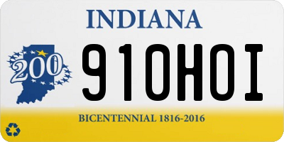 IN license plate 910HOI