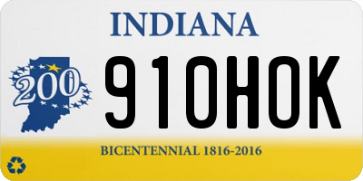 IN license plate 910HOK