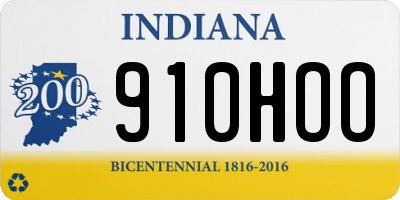 IN license plate 910HOO