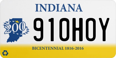 IN license plate 910HOY