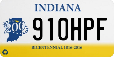 IN license plate 910HPF