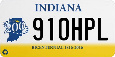 IN license plate 910HPL