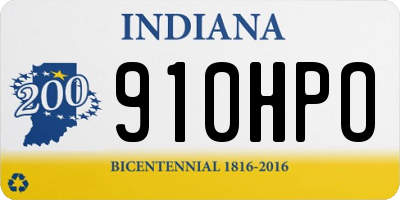 IN license plate 910HPO
