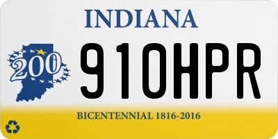 IN license plate 910HPR