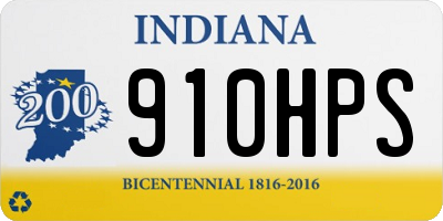 IN license plate 910HPS