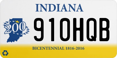 IN license plate 910HQB