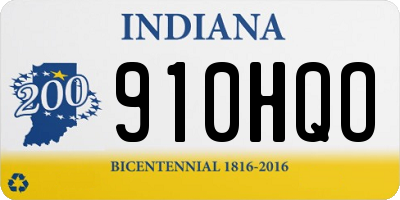 IN license plate 910HQO