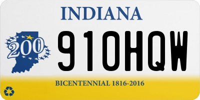 IN license plate 910HQW