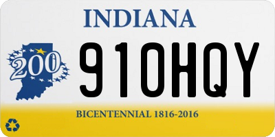 IN license plate 910HQY