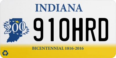 IN license plate 910HRD
