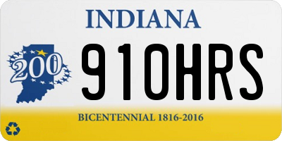 IN license plate 910HRS