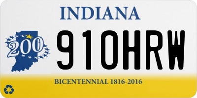 IN license plate 910HRW