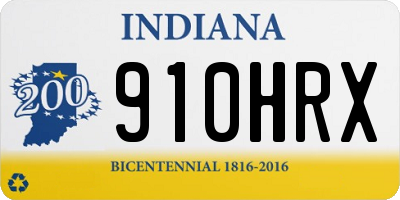 IN license plate 910HRX