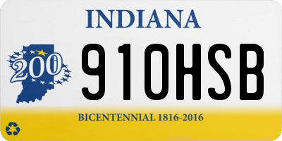 IN license plate 910HSB