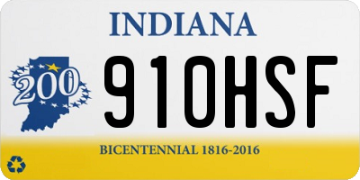 IN license plate 910HSF