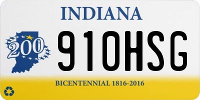 IN license plate 910HSG
