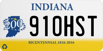IN license plate 910HST