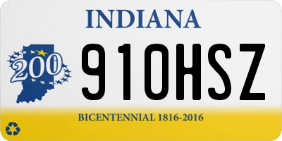 IN license plate 910HSZ