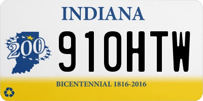 IN license plate 910HTW