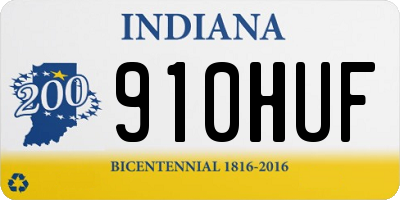 IN license plate 910HUF