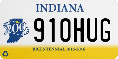 IN license plate 910HUG