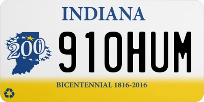 IN license plate 910HUM
