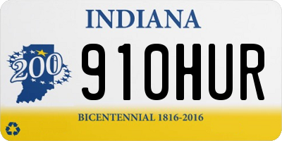 IN license plate 910HUR