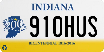 IN license plate 910HUS