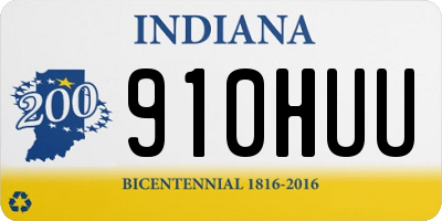 IN license plate 910HUU