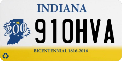 IN license plate 910HVA