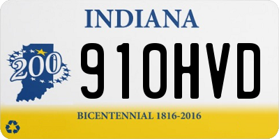 IN license plate 910HVD