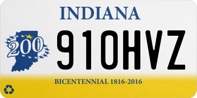 IN license plate 910HVZ