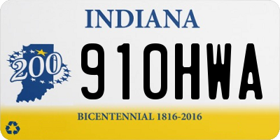IN license plate 910HWA