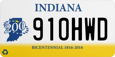IN license plate 910HWD