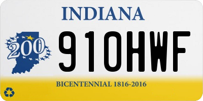 IN license plate 910HWF