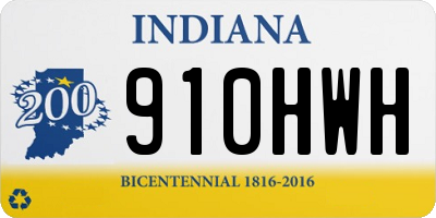 IN license plate 910HWH