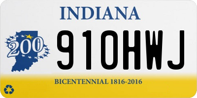 IN license plate 910HWJ