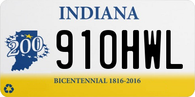 IN license plate 910HWL