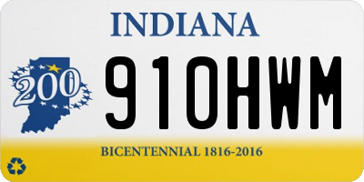 IN license plate 910HWM