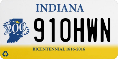 IN license plate 910HWN