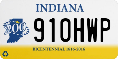 IN license plate 910HWP