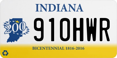IN license plate 910HWR