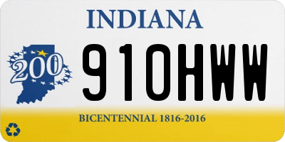 IN license plate 910HWW