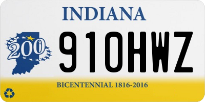 IN license plate 910HWZ